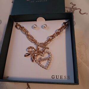 Pearl earrings and neclace set